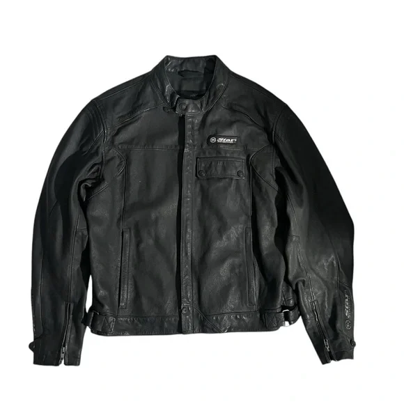 Star Yamaha Leather Motorcycle Jacket Men's X-Large w/ Liner Heavy Durable - Picture 3 of 10